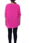 LARGE SIZE TUNIC SEQUINS + NECKLACE 1010 FUSHIA