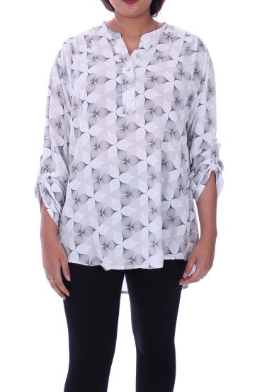 LARGE SIZE BLOUSE PRINT 1000 WHITE