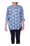 GROOT FORMAAT BLOUSE PRINTS 1000 BLAUW