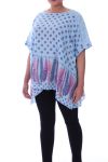 LARGE SIZE TUNIC IN LINEN 1011 BLUE