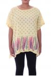 LARGE SIZE TUNIC IN LINEN 1011 YELLOW