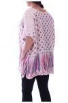 GRANDE TAILLE TUNIQUE EN LIN 1011 ROSE