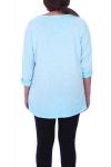 GRANDE TAILLE T-SHIRT IMPRIME 6056 BLEU