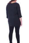 GRANDE TAILLE T-SHIRT IMPRIME 6056 NOIR