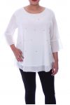 GROOT FORMAAT BLOUSE KRALEN 9053 WIT