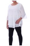 GRANDE TAILLE BLOUSE PERLES 9053 BLANC