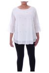 GRANDE TAILLE BLOUSE PERLES 9053 BLANC