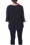 GRANDE TAILLE BLOUSE PERLES 9053 NOIR