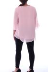 GRANDE TAILLE BLOUSE PERLES 9053 ROSE