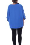 GRANDE TAILLE TOP + COLLIER 9054 BLEU