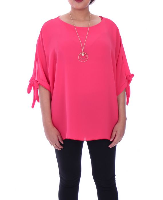 LARGE TOP + NECKLACE 9054 CORAL