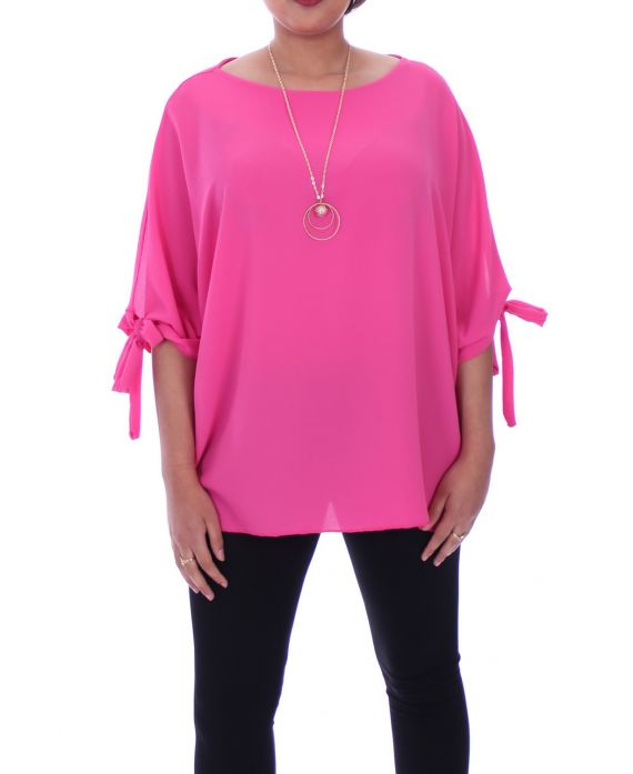 LARGE TOP + NECKLACE 9054 FUSHIA