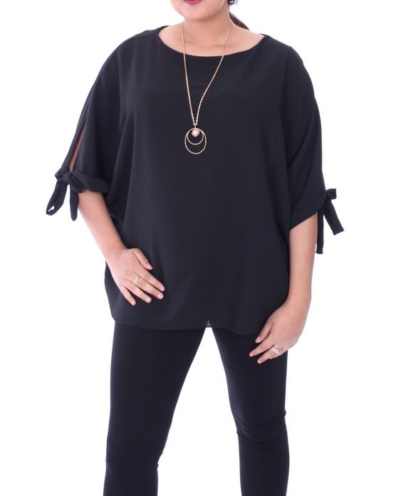 GRANDE TAILLE TOP + COLLIER 9054 NOIR