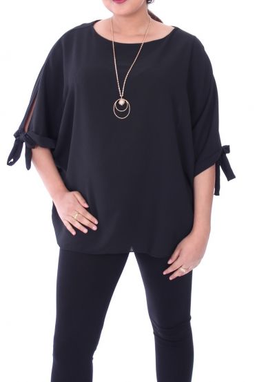 GRANDE TAILLE TOP + COLLIER 9054 NOIR