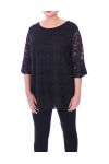 GROOT FORMAAT TUNIEK TOP LACE 9057 ZWART