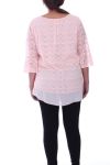 LARGE SIZE TUNIC TOP LACE 9057 ROSE