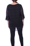 GROOT FORMAAT TUNIEK TOP LACE 9057 ZWART