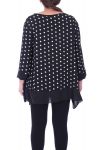 LARGE SIZE TUNIC TOP HAS POLKA DOT 9058 BLACK