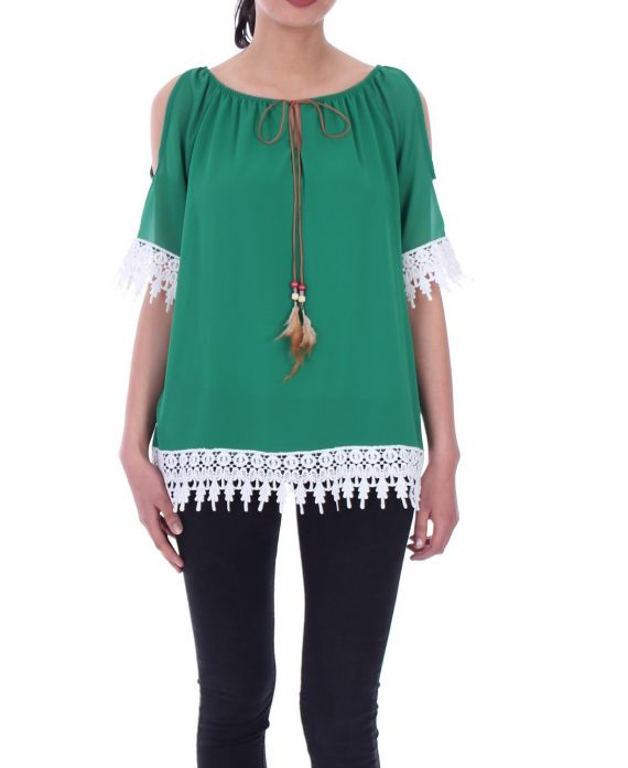 LACE TOP 9045 GREEN