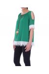 LACE TOP 9045 GROEN