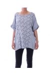 TUNIC 2 POCKETS POLKA DOTS 9083 GREY