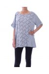 TUNIC 2 POCKETS POLKA DOTS 9083 GREY