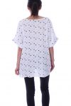 TUNIC 2 POCKETS POLKA DOTS 9083 WHITE