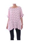 TUNIC 2 POCKETS POLKA DOTS 9083 PINK