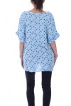 TUNIC 2 POCKETS POLKA DOTS 9083 BLUE