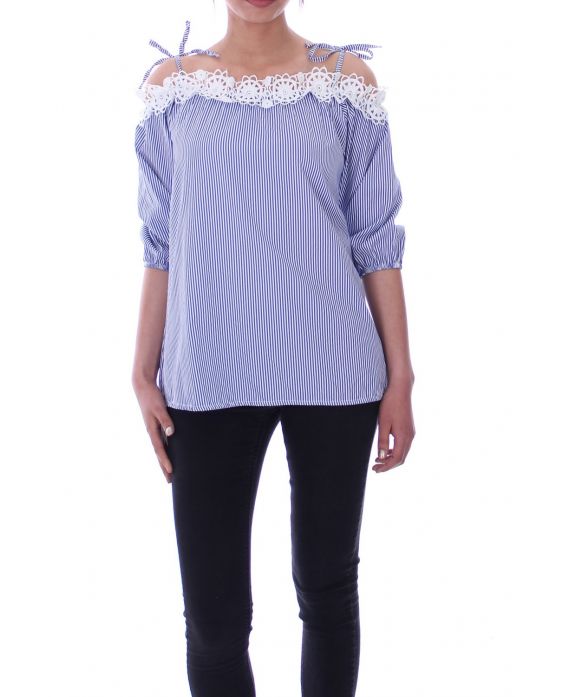 TOP RAYE DENTELLE 9082 BLEU