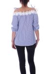 TOP RAYE DENTELLE 9082 BLEU