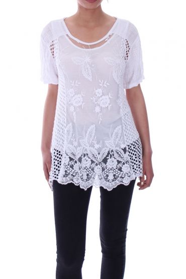 TUNIC AJOUREE 9074 WHITE