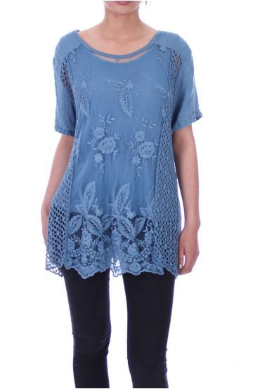 TUNIC AJOUREE 9074 BLUE