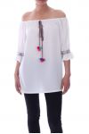 TUNIC HAS POM-POMS 9080 WHITE