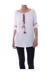 TUNIC HAS POM-POMS 9080 WHITE