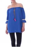 TUNIC HAS POM-POMS 9080 ROYAL BLUE