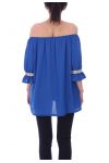 TUNIC HAS POM-POMS 9080 ROYAL BLUE