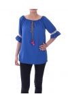 TUNIC HAS POM-POMS 9080 ROYAL BLUE