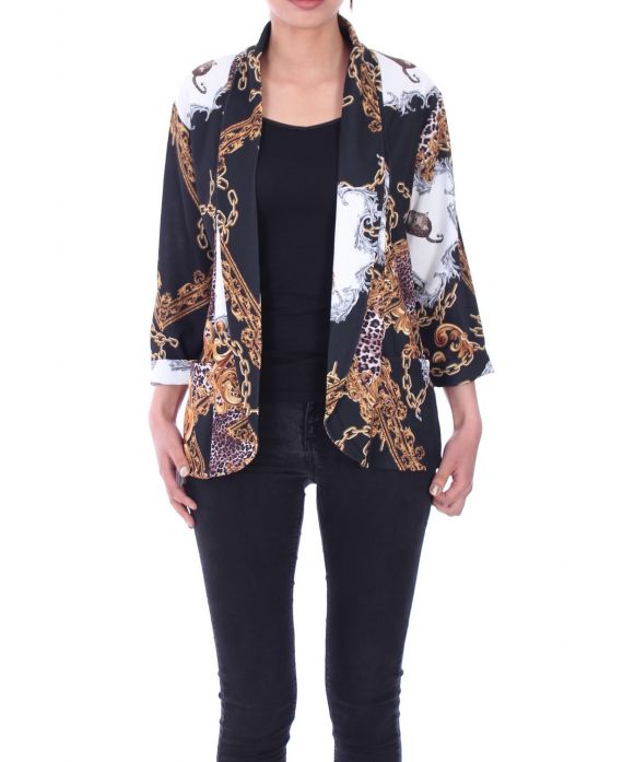 CHAQUETA BLAZER IMPRESO 9061 NEGRO