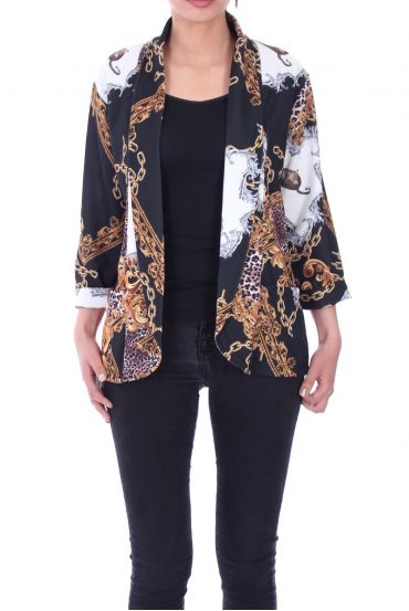 CHAQUETA BLAZER IMPRESO 9061 NEGRO