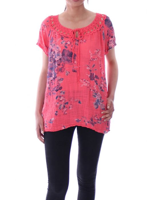 TOP DE ESCOTE BORDADO 9072 CORAL