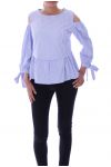 BLOUSE EPAULES OUVERTES 9081 BLEU