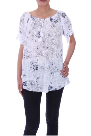 TUNIC FLORAL 9078 WHITE