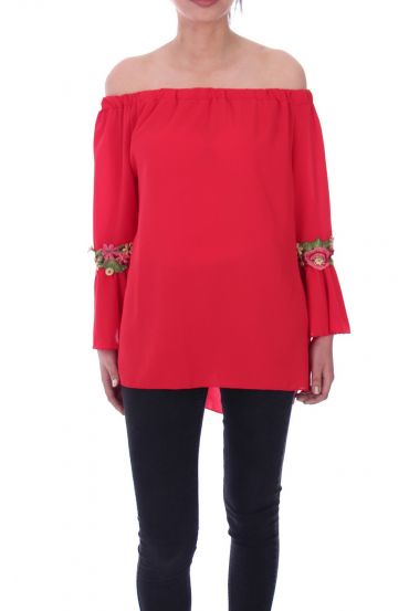 TUNIC BOHEMIENNE 9066 ROUGEµ