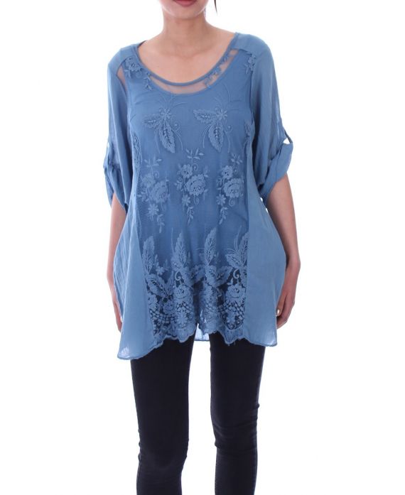 TUNIC AJOUREE 9075 BLUE