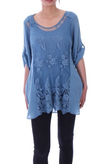 TUNIC AJOUREE 9075 BLUE