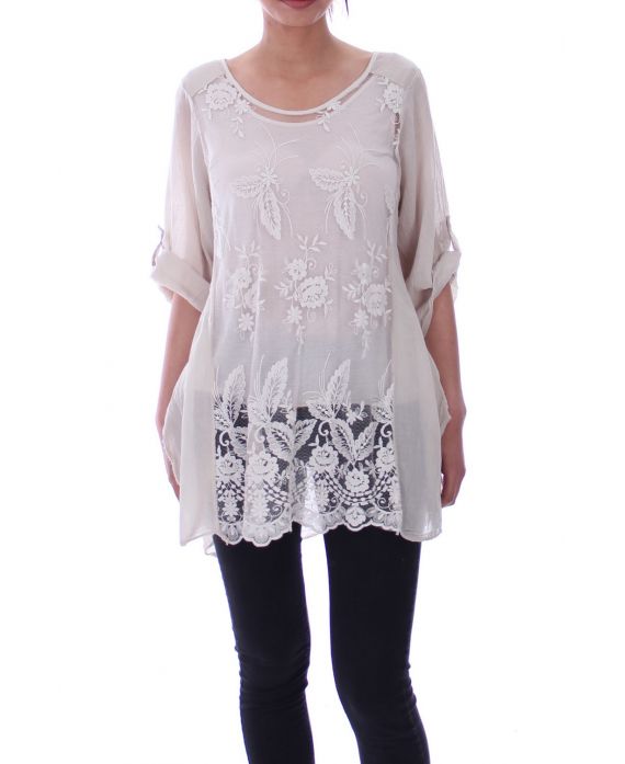 TUNIC AJOUREE 9075 BEIGE