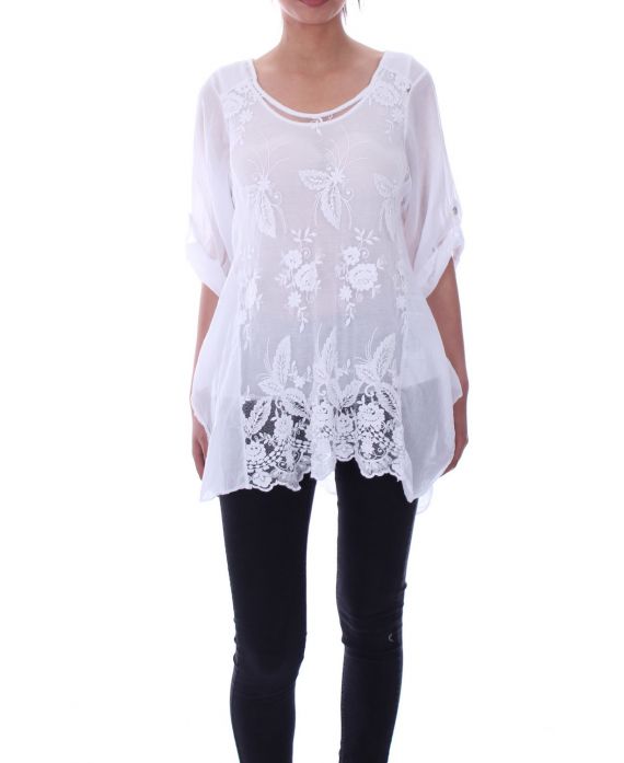 TUNIC AJOUREE 9075 WHITE