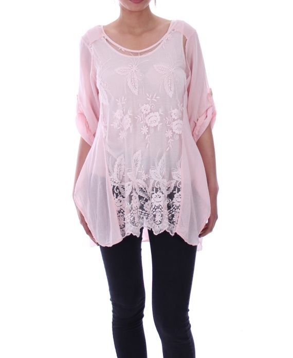 TUNIC AJOUREE 9075 ROSE