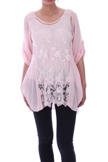 TUNIC AJOUREE 9075 ROSE